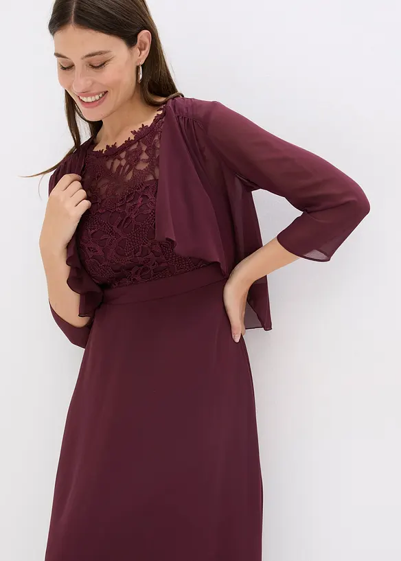 Robe longue avec dentelle, bonprix