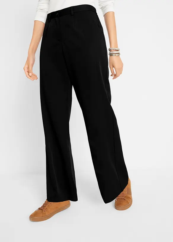 Pantalon large à pinces et taille élastiquée, bonprix