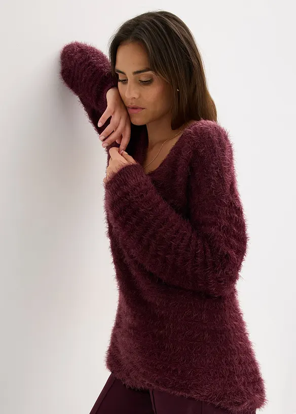 Pull long duveteux, bonprix