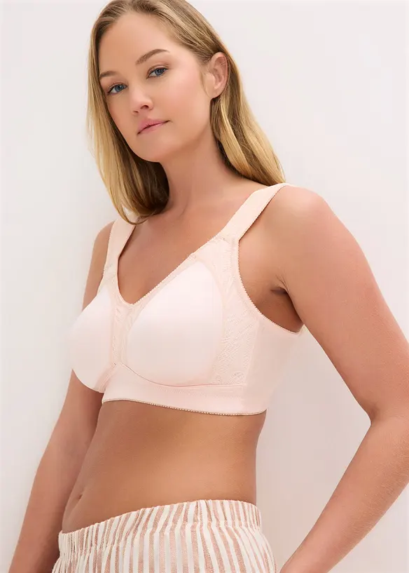 Soutien-gorge grand maintien sans armatures, bretelles rembourr&eacute;es, bonprix