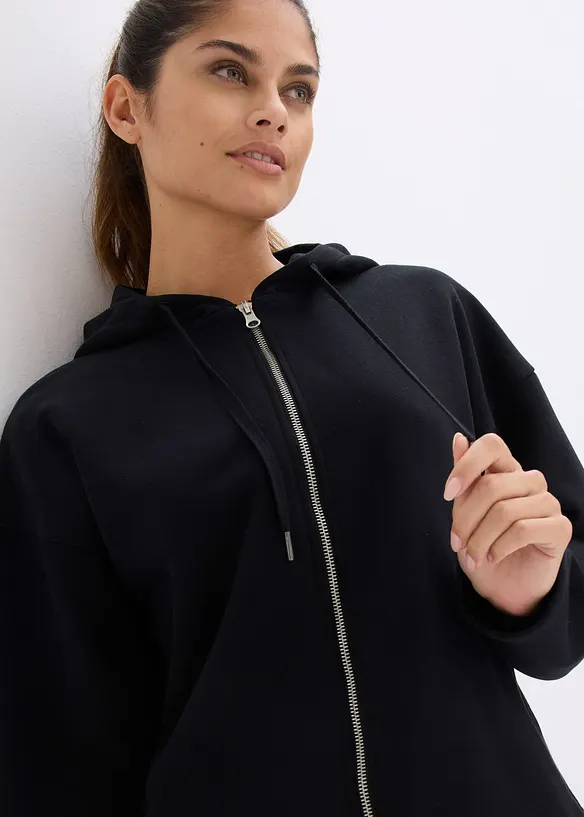 Sweat zipp&eacute; 100% coton, bonprix