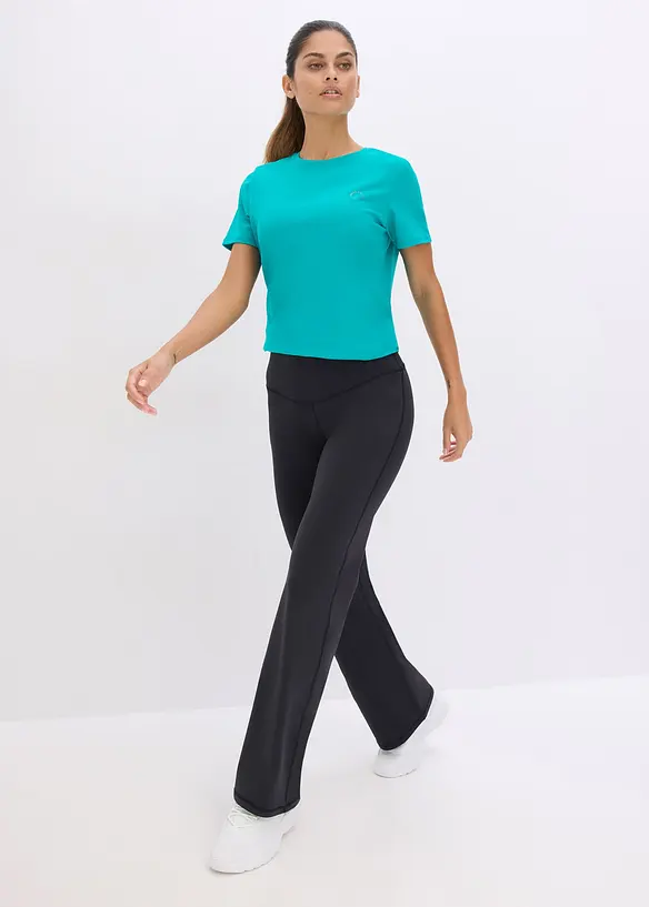 Legging de sport en mati&egrave;re toucher coton, coupe droite, bonprix