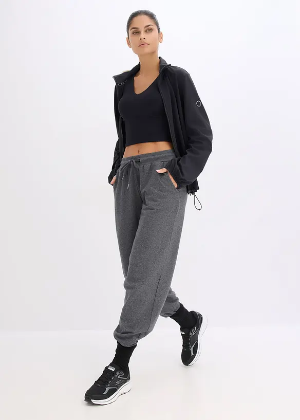 Top de sport avec soutien-gorge int&eacute;gr&eacute;, maintien mod&eacute;r&eacute; et toucher coton, bonprix