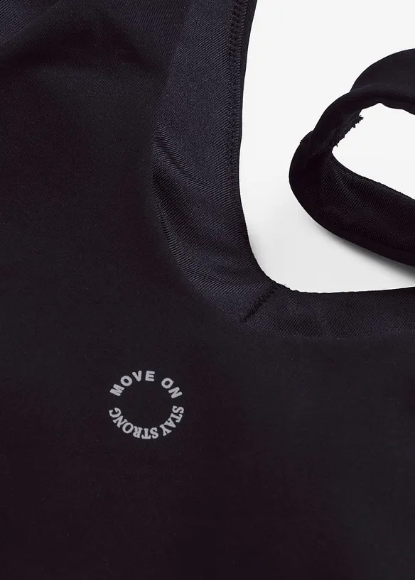 Top de sport avec soutien-gorge int&eacute;gr&eacute;, maintien mod&eacute;r&eacute; et toucher coton, bonprix