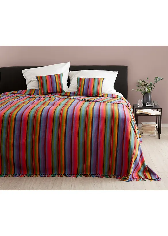 Lot de 2&nbsp;housses de coussin ray&eacute;es, bonprix