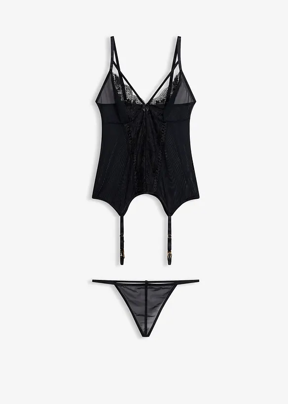 Top porte-jarretelles et string (ens. 2 pces), bonprix