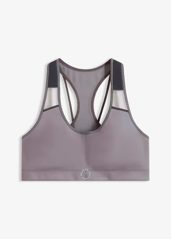 Soutien-gorge de sport l&eacute;g&egrave;rement brillant, maintien mod&eacute;r&eacute;, bonprix