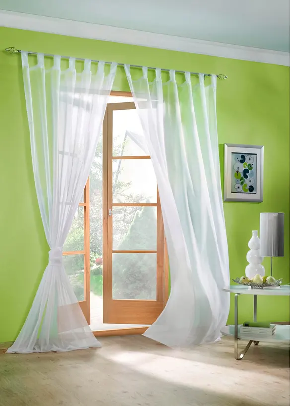 Lot de 2 voilages unis, bonprix