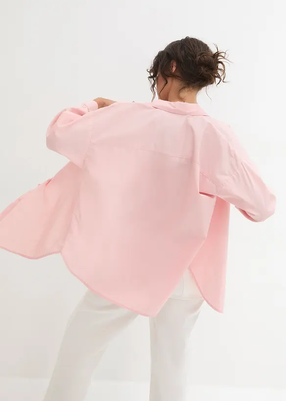 Chemisier oversize en coton, manches 3/4, bonprix