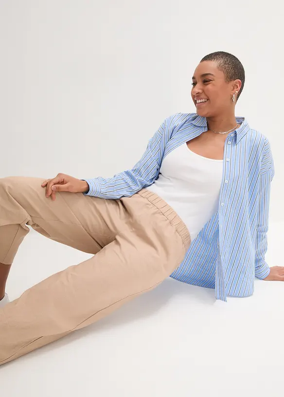 Pantalon 3/4 aérien en lin mélangé, bonprix