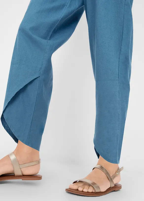 Pantalon 3/4 a&eacute;rien en lin m&eacute;lang&eacute;, bonprix