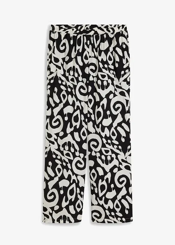 Pantalon large en viscose textur&eacute;e, bonprix