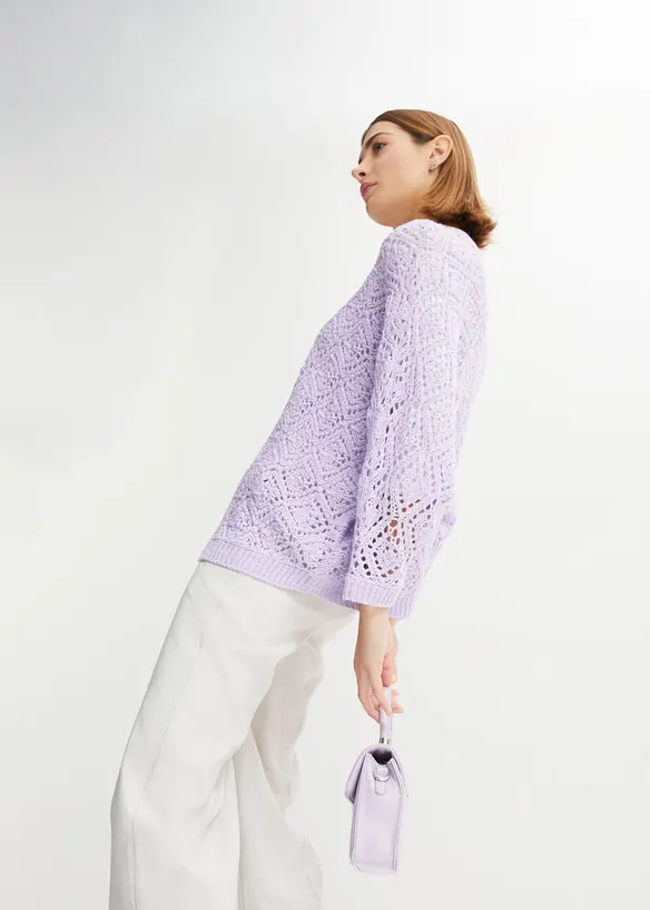 Gilet en maille ajourée, bonprix