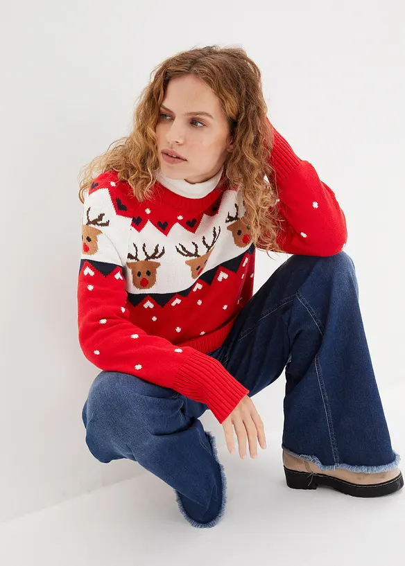 Pull de No&euml;l renne, bonprix