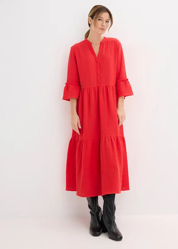 Robe longue en gaze de coton douce, bonprix