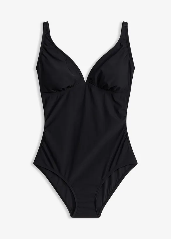 Maillot 1 pi&egrave;ce sculptant &agrave; encolure V, maintien l&eacute;ger, bonprix