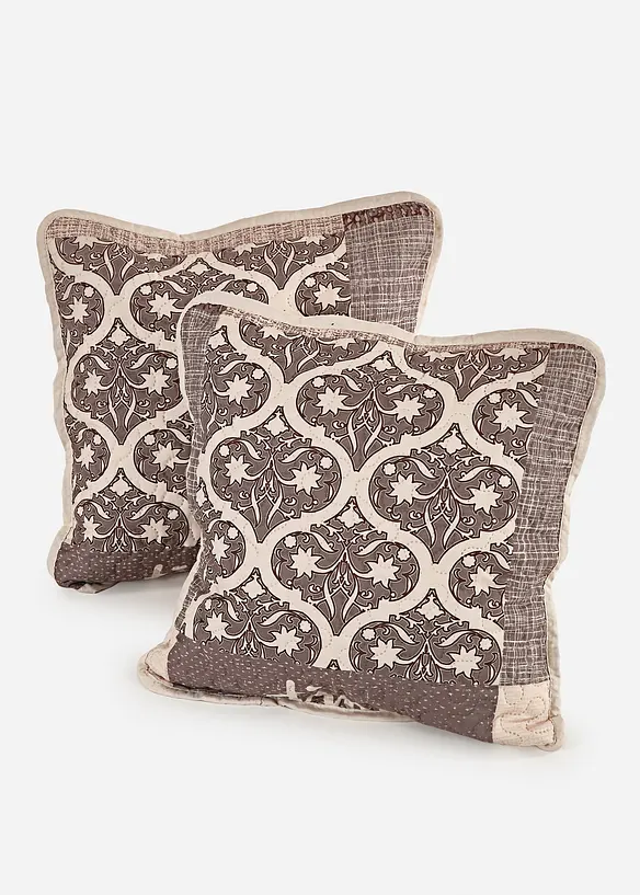 Lot de 2 housses de coussin &agrave; imprim&eacute; patchwork, bonprix