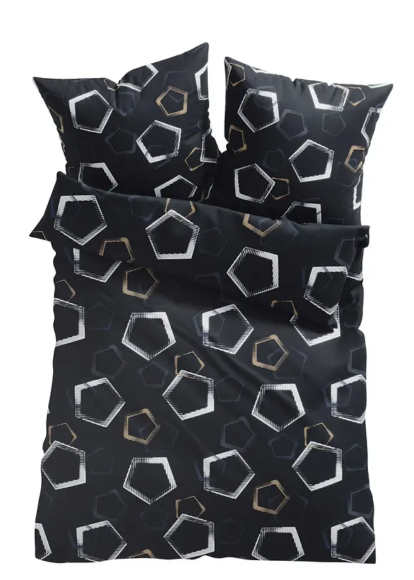 Parure de lit en coton m&eacute;lang&eacute;, bonprix