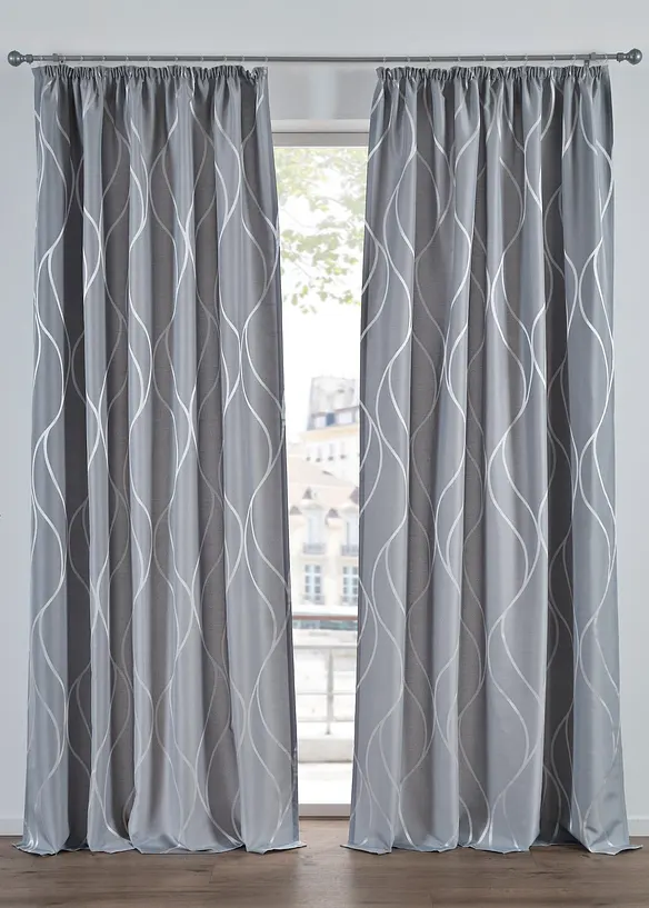 Rideau panneau en jacquard (1 pce), bonprix