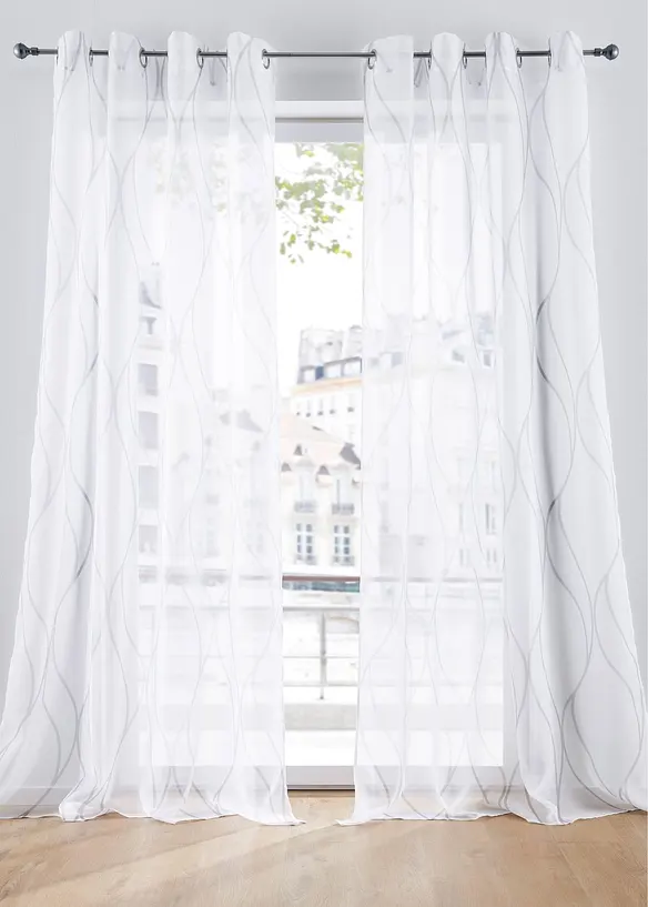 Voilage à imprimé vague (1 pce) avec polyester recyclé, bonprix