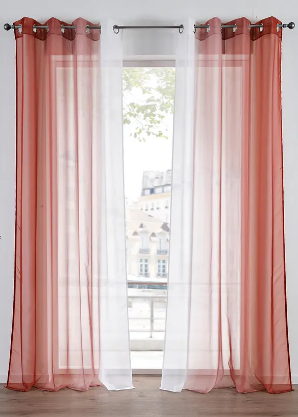 Lot de 2 voilages en tissu l&eacute;ger, aussi en XXL, bonprix