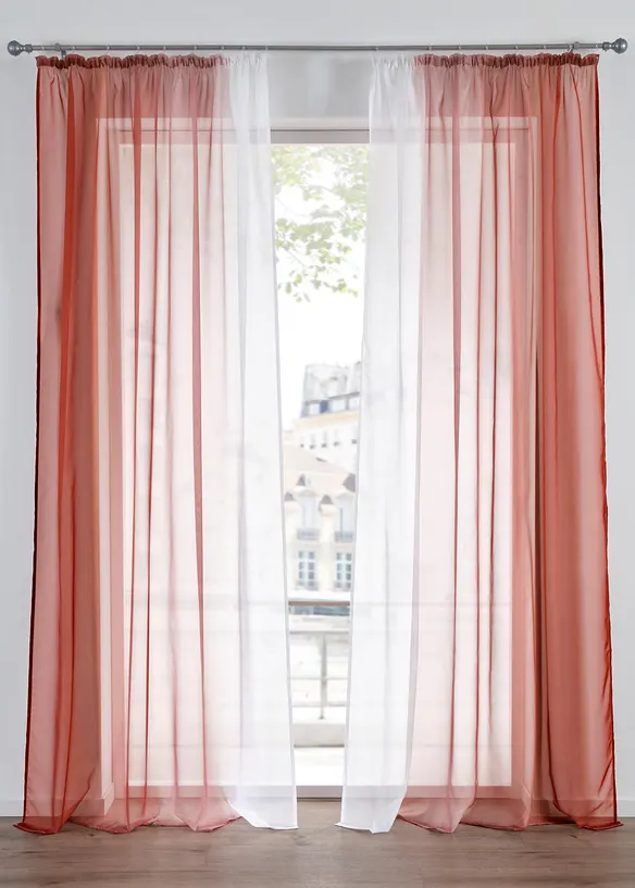 Lot de 2 voilages en tissu l&eacute;ger, aussi en XXL, bonprix