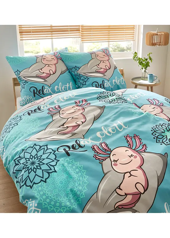 Parure de lit en coton m&eacute;lang&eacute;, bonprix