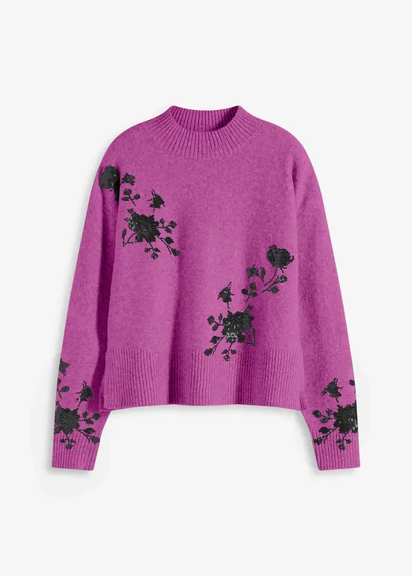 Pull brod&eacute; de sequins, bonprix