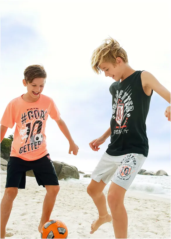 T-shirt + débardeur + bermudas garçon (ens. 4 pces.), bonprix