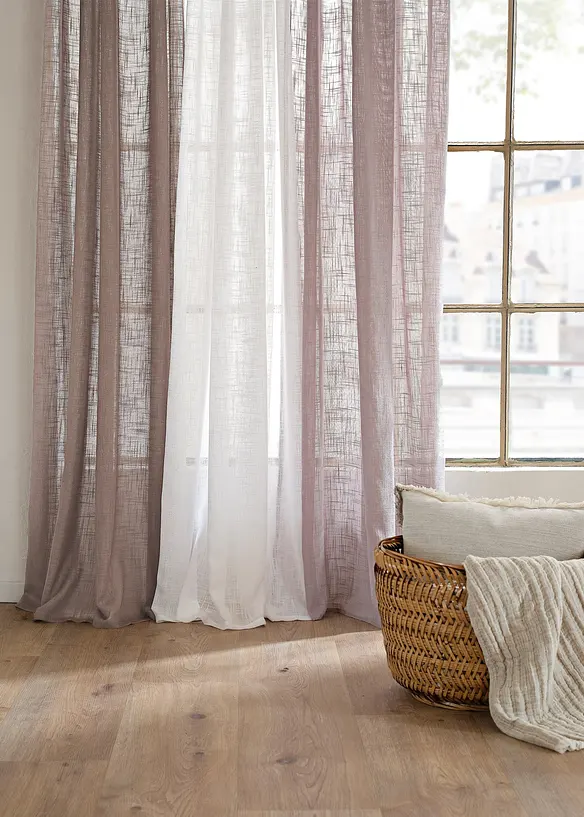 Lot de 2 rideaux panneau textur&eacute;s, bonprix