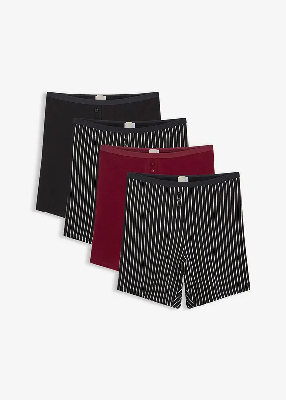 Lot de 4 boxers taille haute pour fille &agrave; jambes longues, bonprix