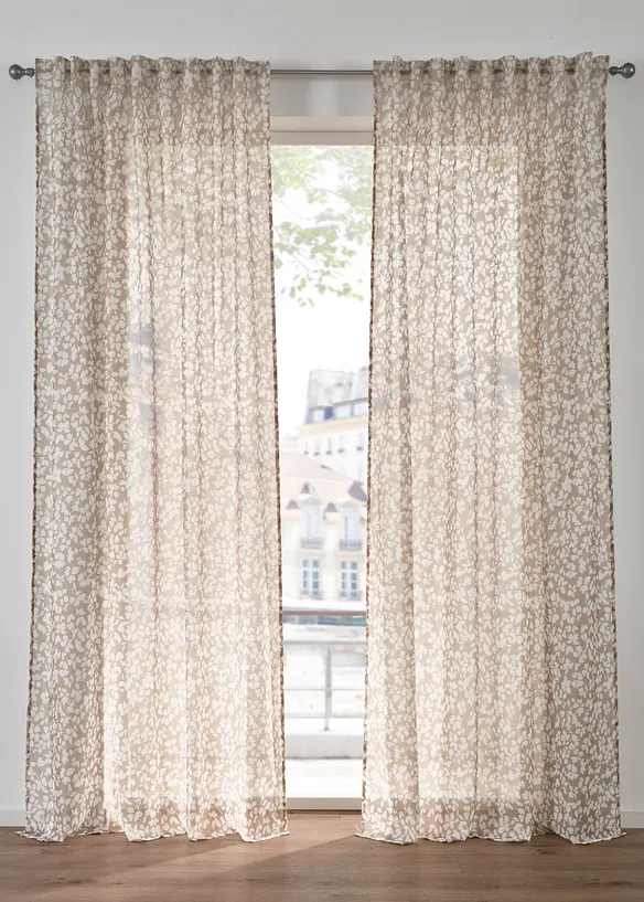 Lot de 2 voilages en batiste, bonprix