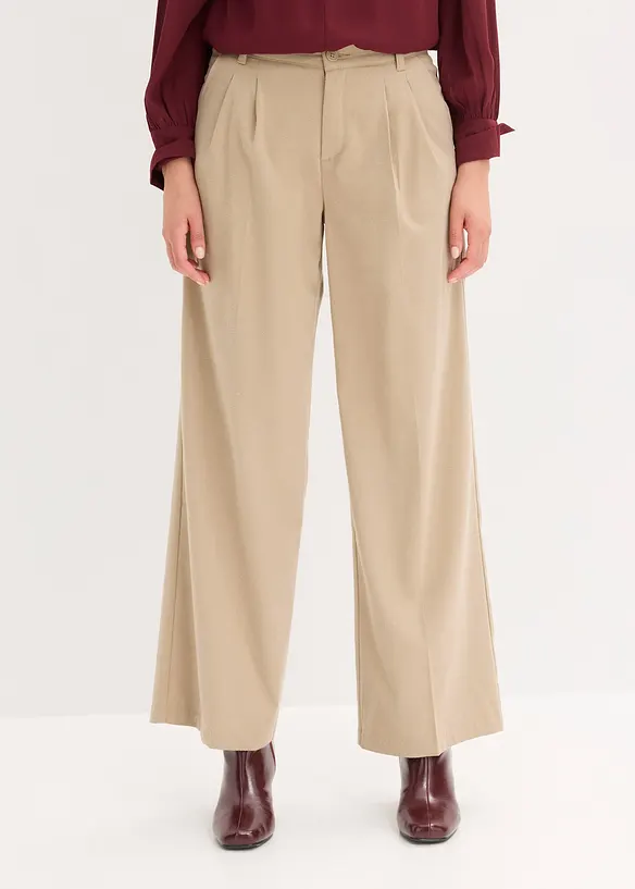 Pantalon large &agrave; pinces, bonprix