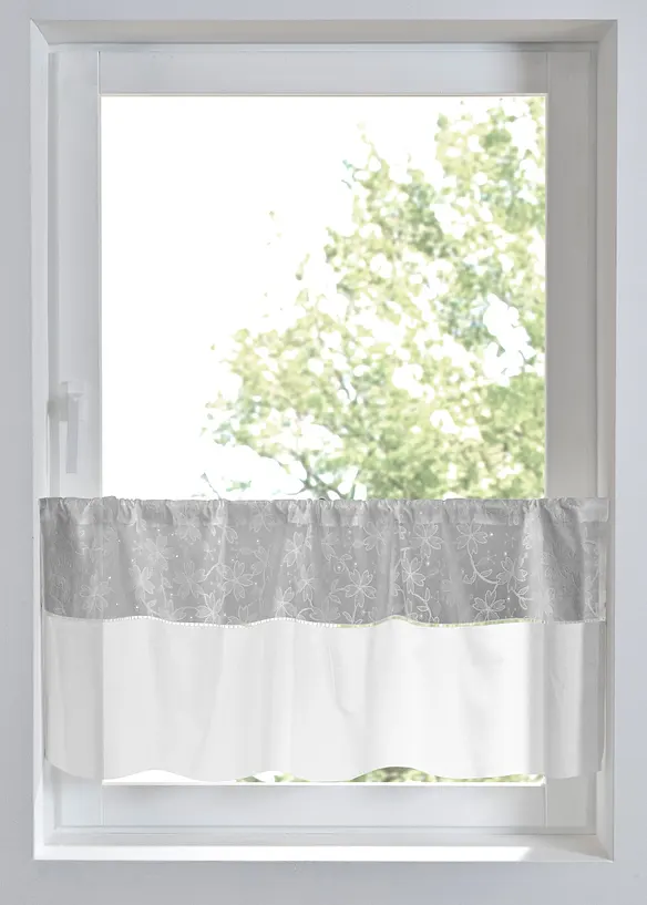 Brise-bise en coton avec broderies, bonprix