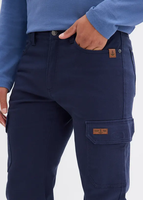 Pantalon extensible regular et droit, poches cargo, bonprix