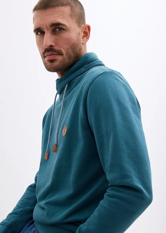 Sweat-shirt &agrave; col ch&acirc;le, bonprix