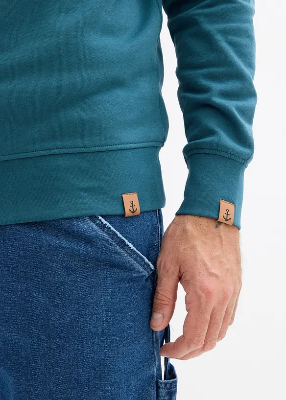 Sweat-shirt &agrave; col ch&acirc;le, bonprix