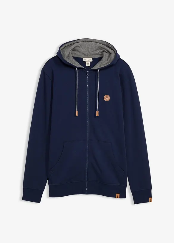 Sweat zipp&eacute; &agrave; capuche, bonprix