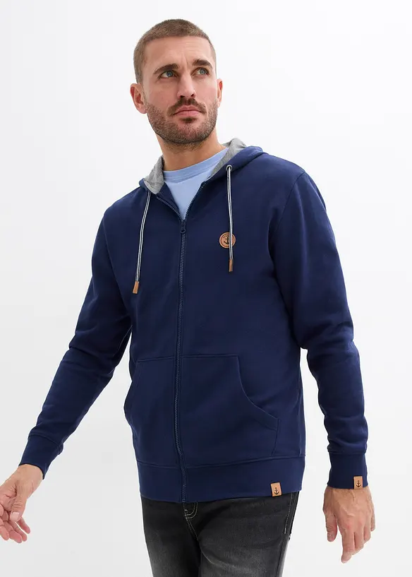 Sweat zipp&eacute; &agrave; capuche, bonprix