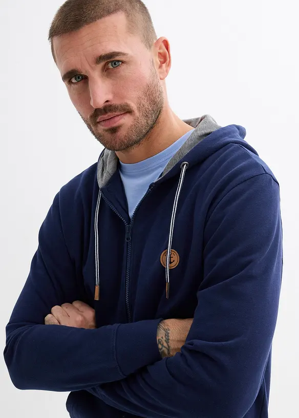 Sweat zipp&eacute; &agrave; capuche, bonprix