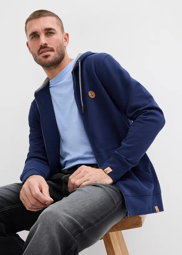 Sweat zipp&eacute; &agrave; capuche, bonprix