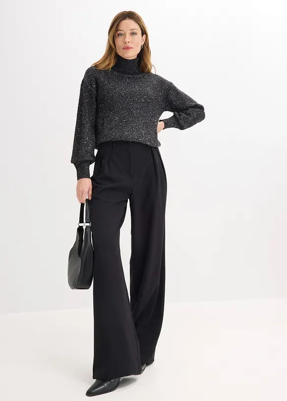 Pantalon large &agrave; pinces, bonprix