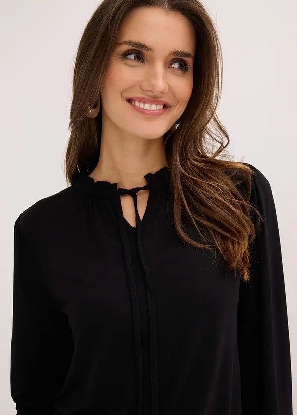 T-shirt manches longues en viscose extensible, bonprix