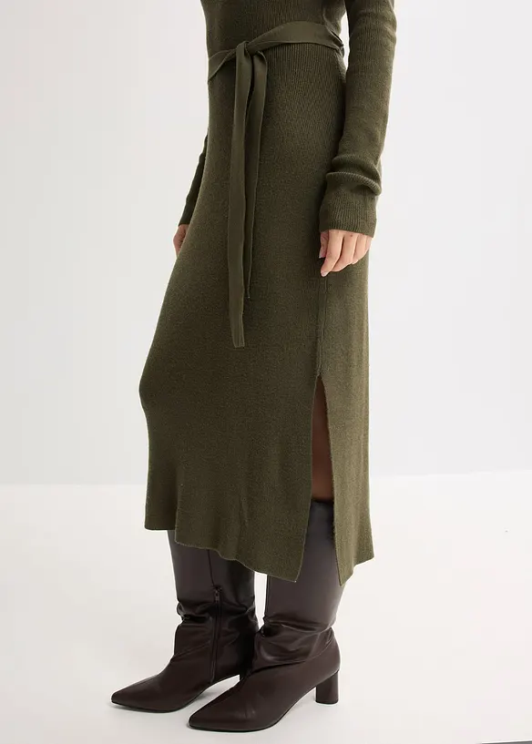 Robe en maille c&ocirc;tel&eacute;e, bonprix