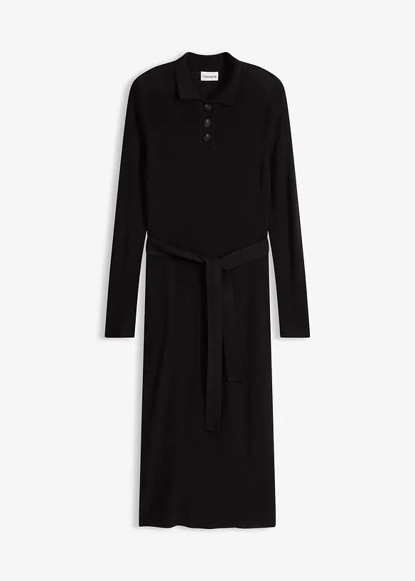 Robe en maille c&ocirc;tel&eacute;e, bonprix