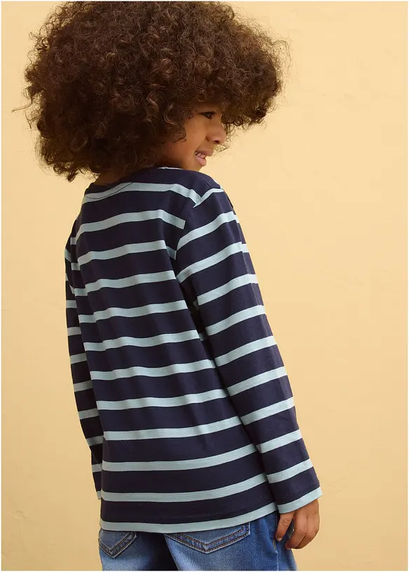 Lot de 2 T-shirts manches longues 100% coton, bonprix