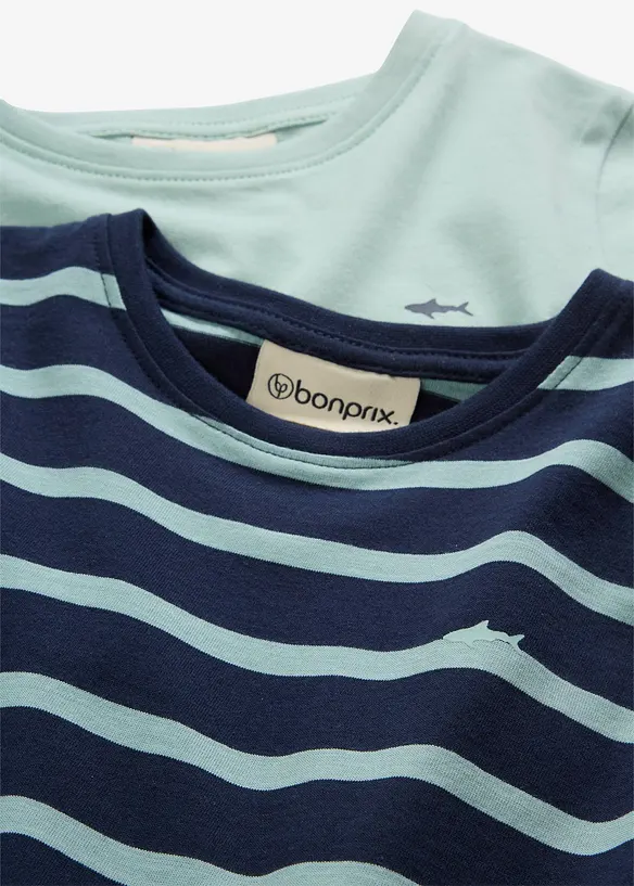 Lot de 2 T-shirts manches longues 100% coton, bonprix