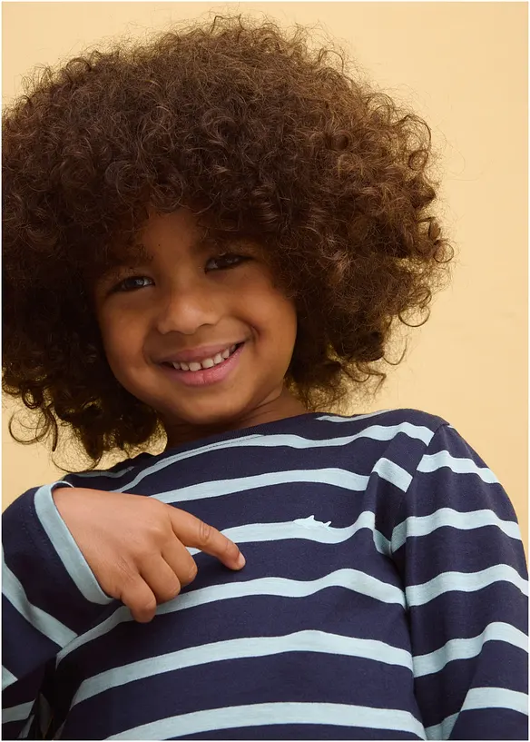 Lot de 2 T-shirts manches longues 100% coton, bonprix