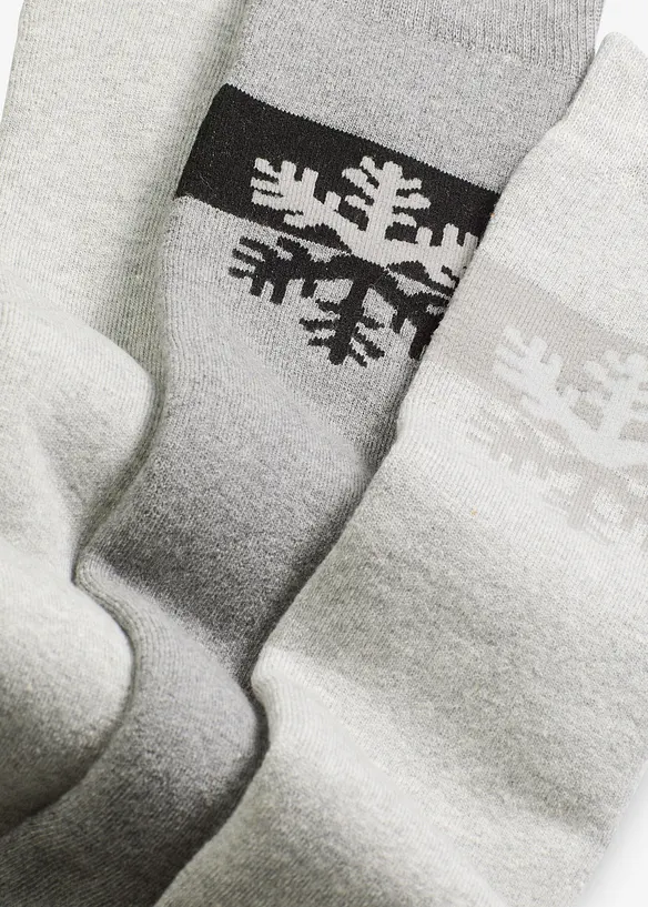 3 paires de chaussettes hautes thermiques avec int&eacute;rieur &eacute;ponge doux, coton majoritaire, bonprix