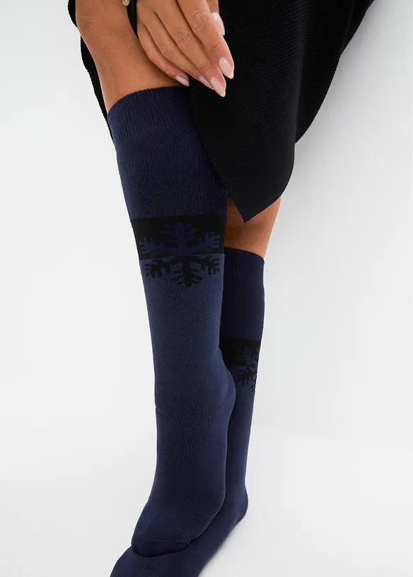 3 paires de chaussettes hautes thermiques avec int&eacute;rieur &eacute;ponge doux, coton majoritaire, bonprix